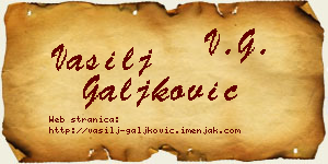 Vasilj Galjković vizit kartica